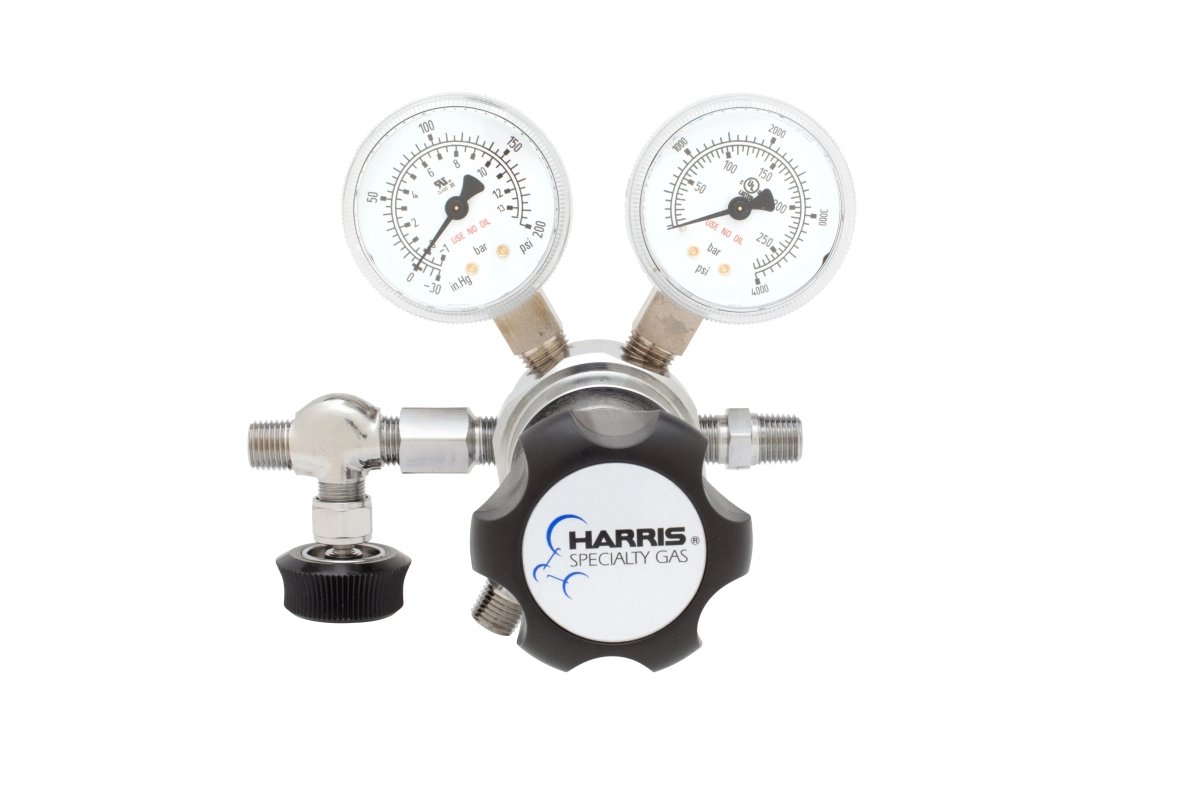 Harris Two Stage Ultra High Purity Brass Barstock Regulator Model 721C-015-326-BE - 721C015326BE - WeldingMart.com