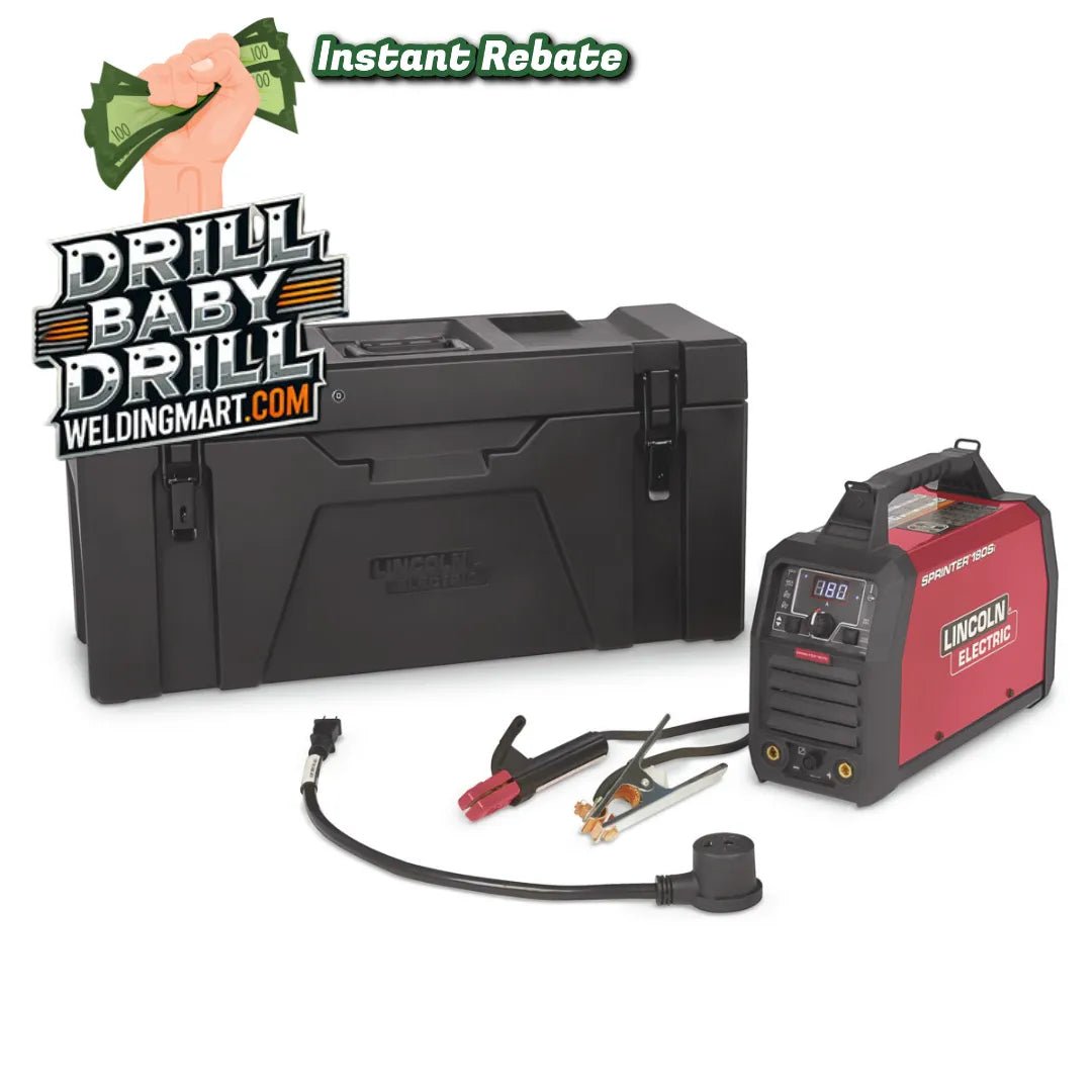 Lincoln Sprinter 180Si Case One-Pak with cables, clamps, carrying case, TIG welding tools, Instant Rebate at WeldingMart.com.