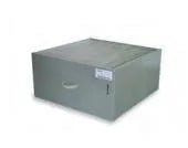 The KEMPER – MAIN FILTER for MECHANICAL WELDING SMOKE FILTER UNITS (1090010) is a gray metal drawer unit with a front handle, right-side keyhole, and white label with black text, shown against a plain white background.