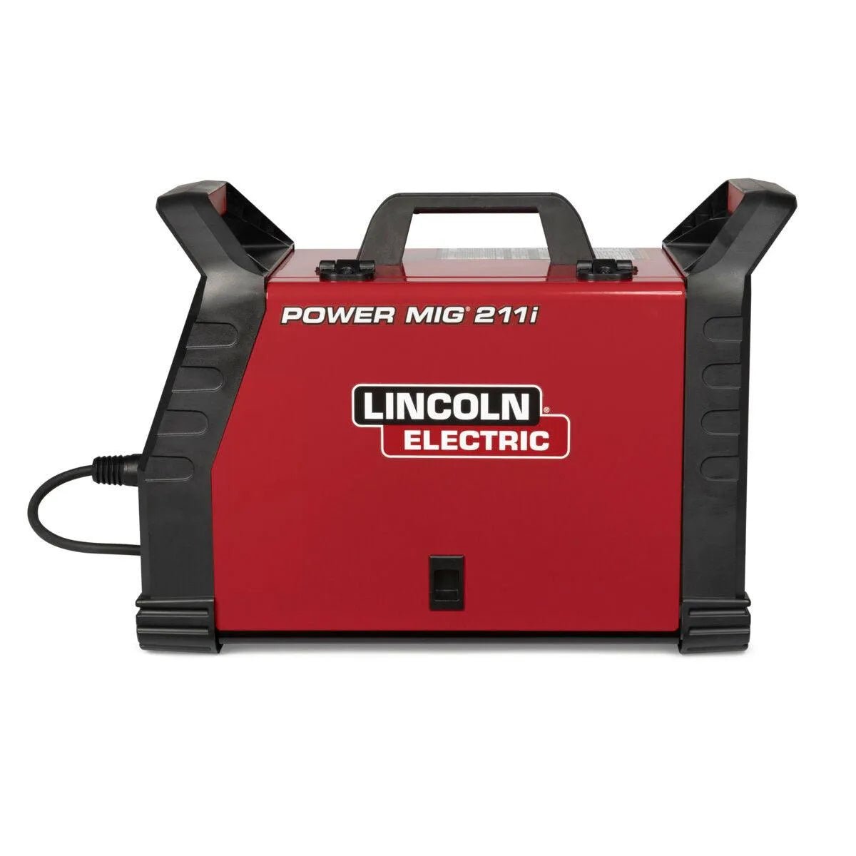 Lincoln 211i Power MIG Welder K6080-1, red with black accents, handle, and side cord. Top welding equipment from WeldingMart.