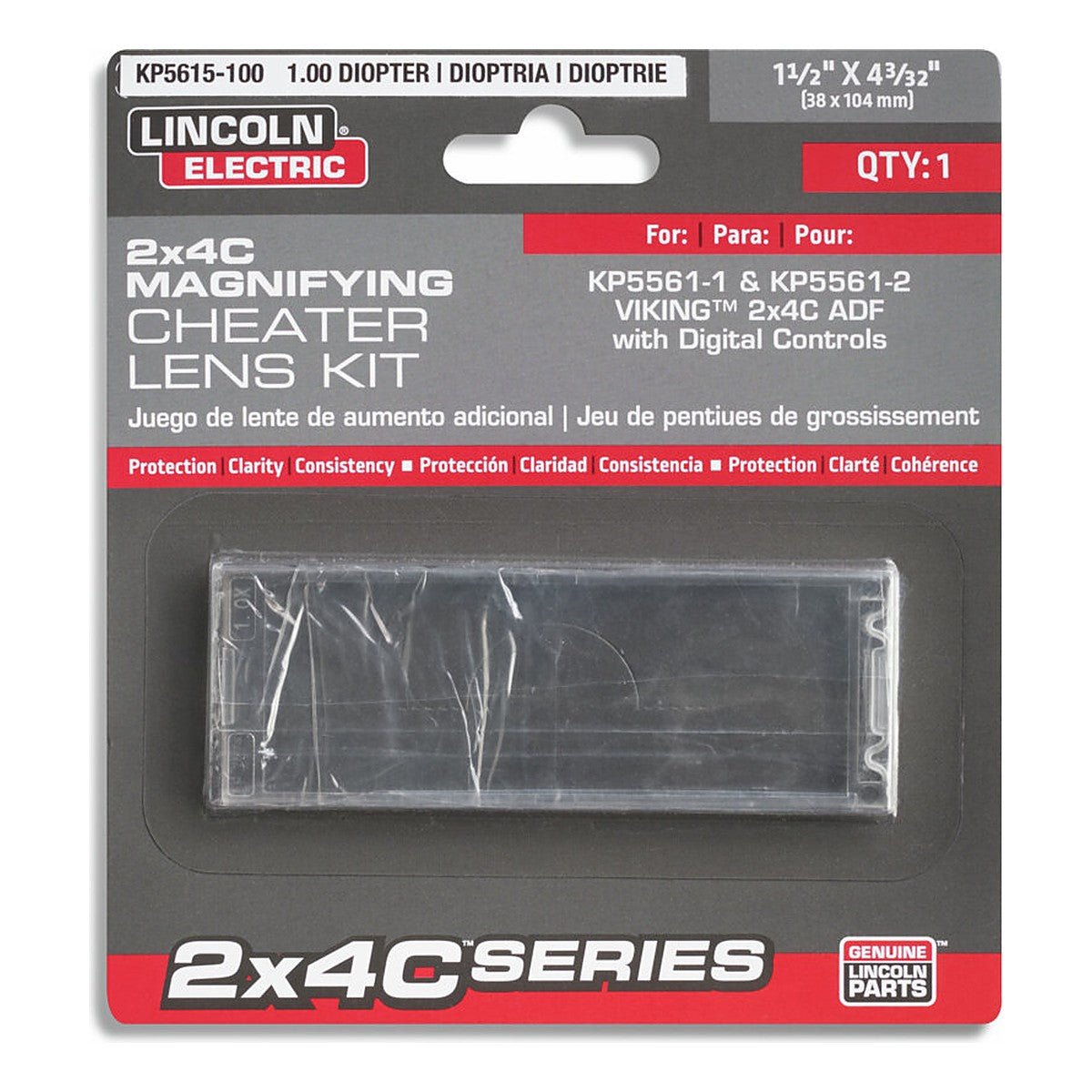 Lincoln 2x4C Magnifying Cheater Lens - 1.00 MAG