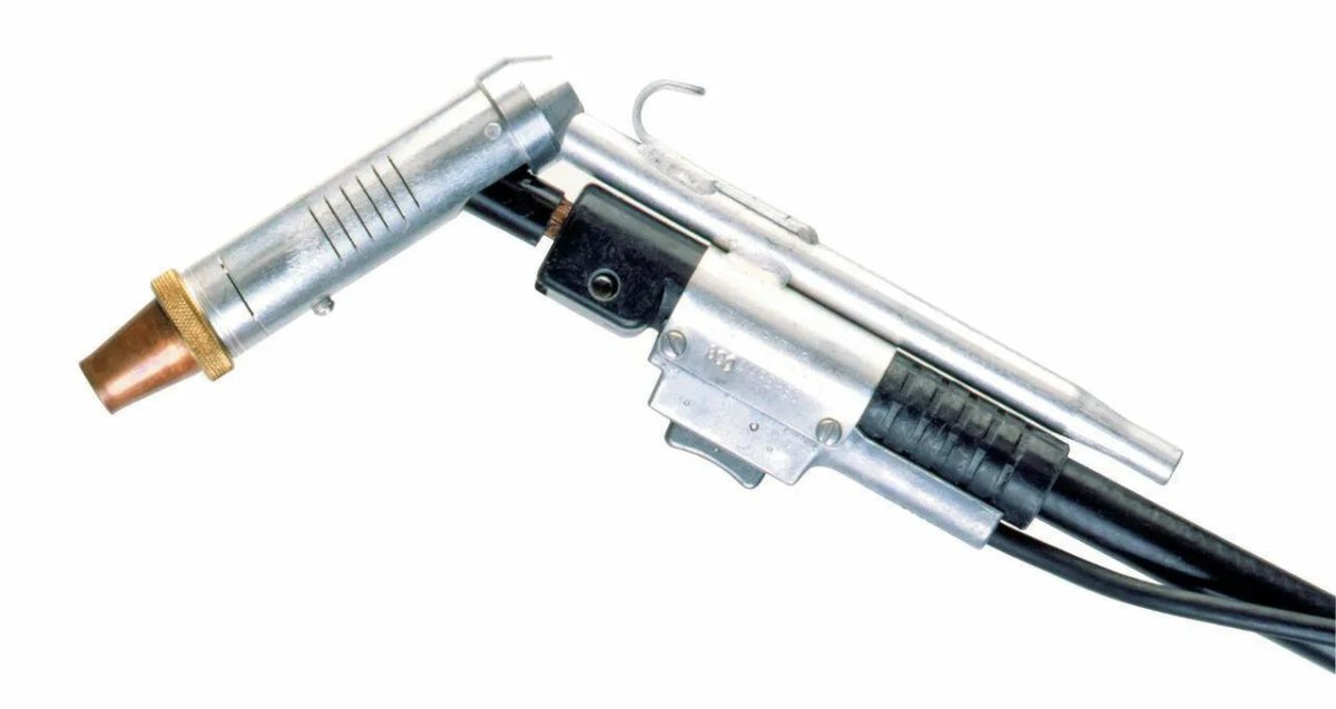 Lincoln 600A Submerged Arc Welding Gun 15 Ft K113-2 with silver body, copper nozzle, cables—professional welder tool from WeldingMart.