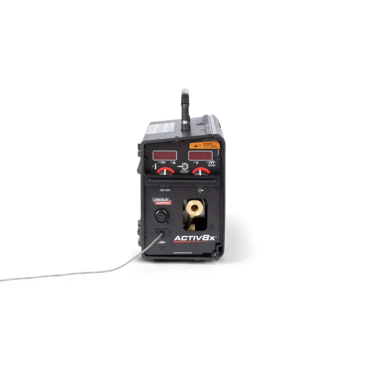 Lincoln Activ8X CE K3519-2 portable wire feeder, black welder with cable, ideal welding accessory from WeldingMart.