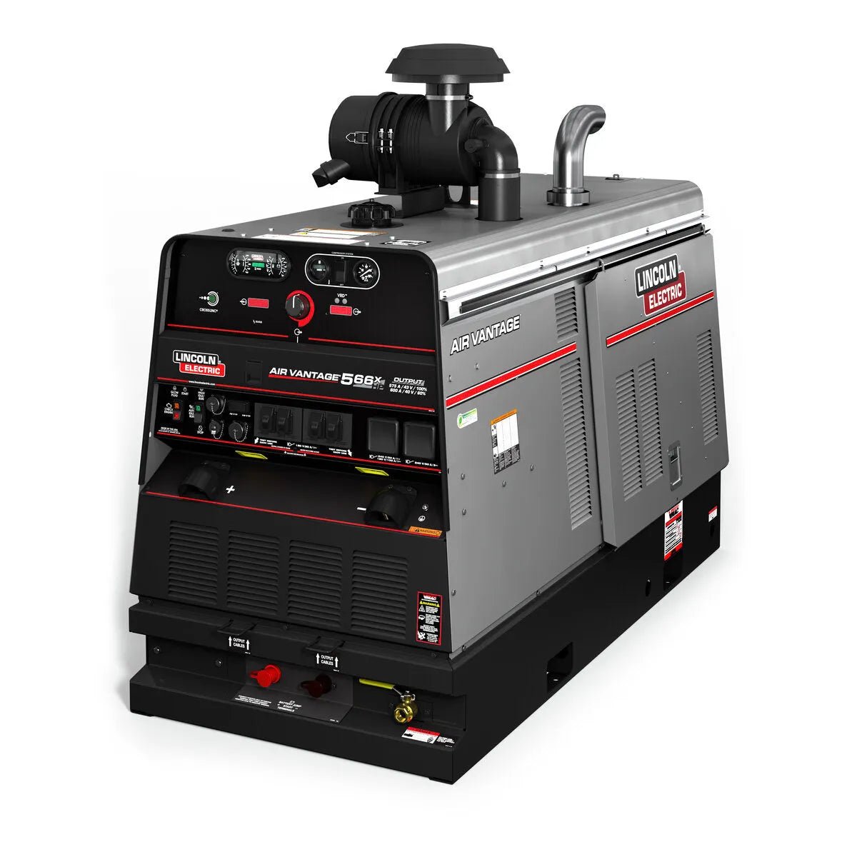 The Lincoln Air Vantage 566X Ready-Pak 1 Engine Driven Welder Deutz (K3242-3-RP1) is a heavy-duty, mobile welder and generator featuring a control panel with gauges, outlets, and switchesβdesigned for outdoor industrial applications.