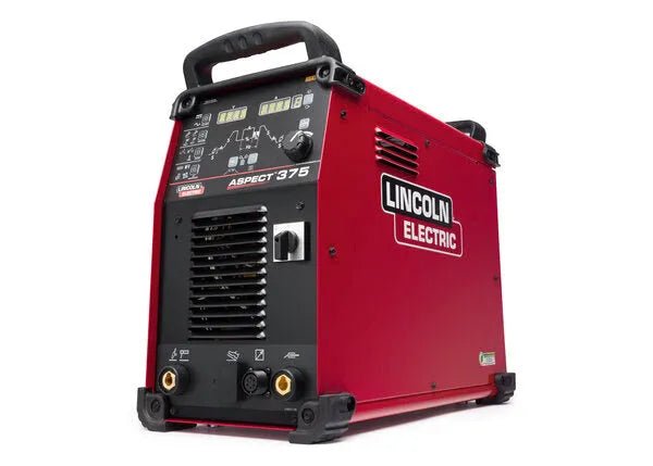 Lincoln Aspect 375 AC/DC Low Hour Factory Demo TIG Welder (U3945-1) for sale at WeldingMart, pro welding equipment with display and knobs.
