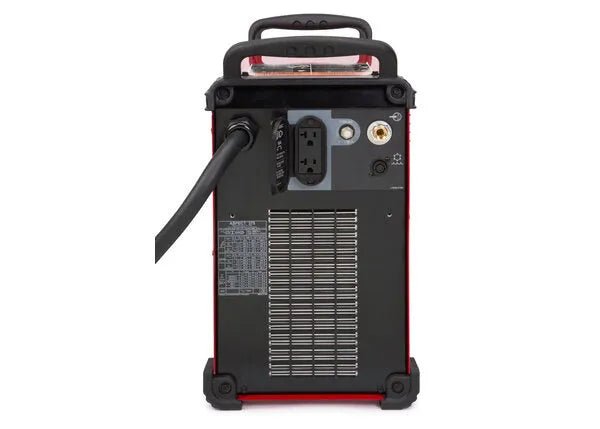 Lincoln Aspect 375 AC/DC TIG Welder U3945-1 with power cord, controls, grille, ports; portable red/black welding tool at WeldingMart.