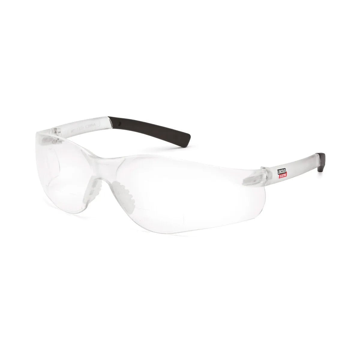 Lincoln Bifocal Welding Safety Glasses 200 Diopter K3117-200, clear wraparound lenses, eye protection for welders – WeldingMart.