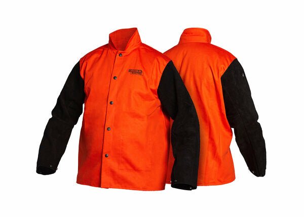 Lincoln Bright FR Orange Jacket with Leather Sleeves