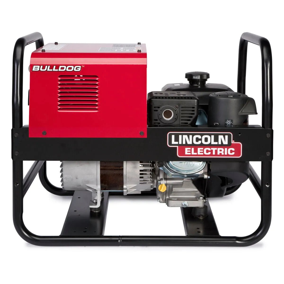 Lincoln Bulldog 5500 Engine Driven Welder Kohler, heavy-duty portable AC stick welding equipment, red/black frame, WeldingMart.