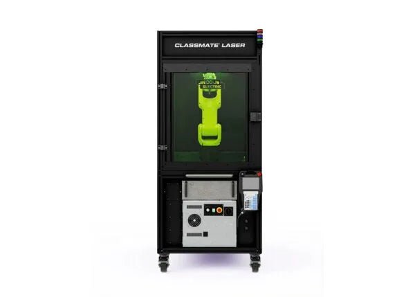 Lincoln ClassMate Laser Welding Trainer AD2446-15: black welding equipment with clear front, control buttons, and training interface.