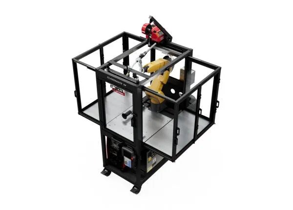 Lincoln ClassMate M Robotic Welding Trainer AD2446-20 with yellow arm, ideal welding education tool for industrial training.