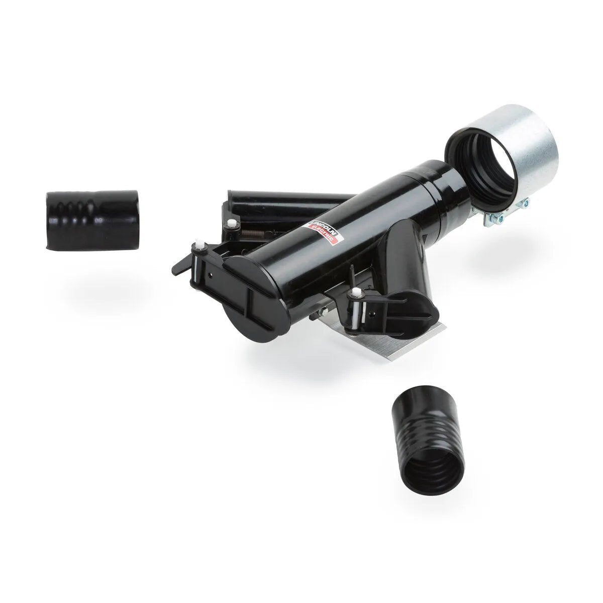 Lincoln Connection Kit K3968-1 for X-Tractor 3A, black and silver welding accessory with two cylindrical components on white background.