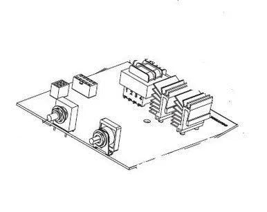 Lincoln OEM CONTROL PC BOARD (TAPPED) G8983-1 for welders, detailed diagram with heatsinks, knobs, and connectors—WeldingMart part.