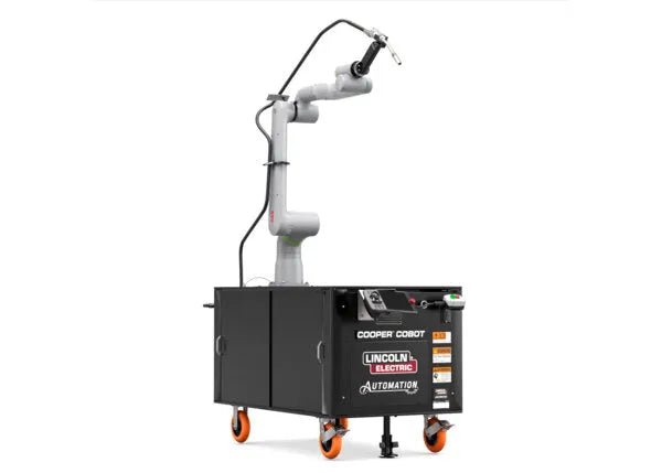 Lincoln Cooper GoFa-10 A/C WB Welding Cobot Cart, long-arm robot for automated welding, ideal equipment from WeldingMart.