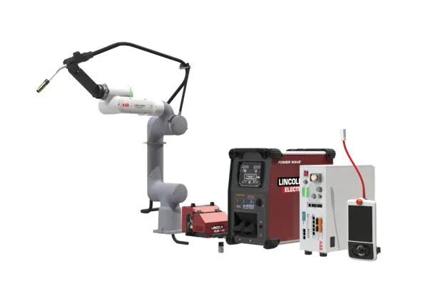 Lincoln Cooper GoFa-10 Water-Cooled Welding Cobot AD2501-10 with control units and operator panel, advanced welding equipment.
