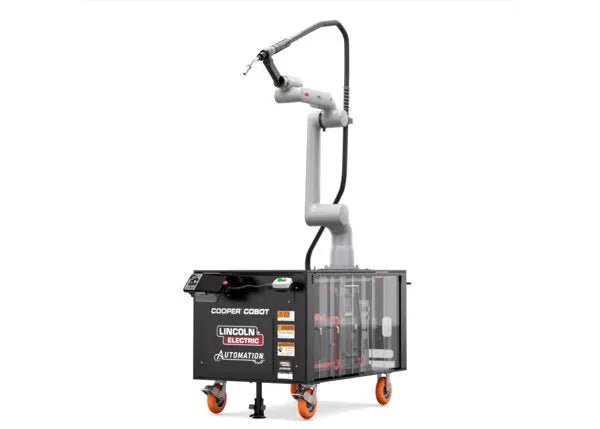 Lincoln Cooper GoFa-10 Welding Cobot Cart AD2501-6 with automation handle for precise, efficient welding from WeldingMart.