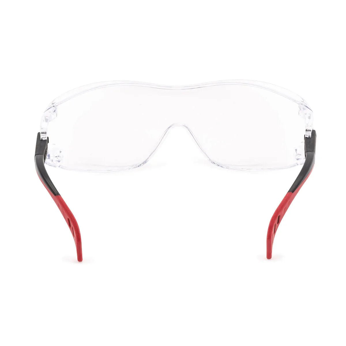 Lincoln Cover2 Welding Safety Glasses K2968-1, clear ANSI Z87+ lens, black/red arms. Essential safety gear for welders.