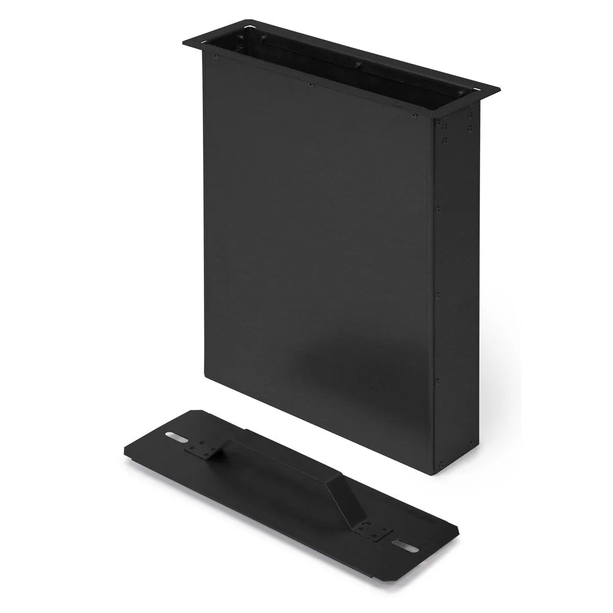 Lincoln Dust Container K2752-11 for DownFlex100-NF welding fume extractor, black metal with lid, shown on white background.