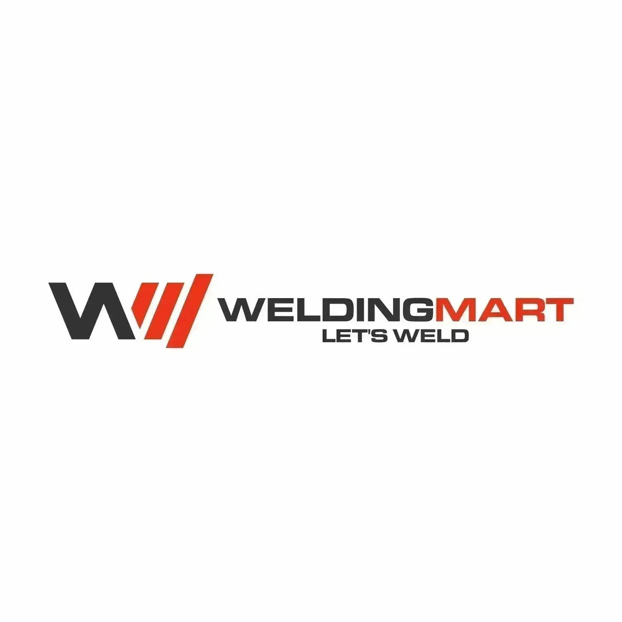 WeldingMart logo with bold black W, orange wire lines, brand name, "LETS WELD"; inspired by FCAW-S welding wire and tools.