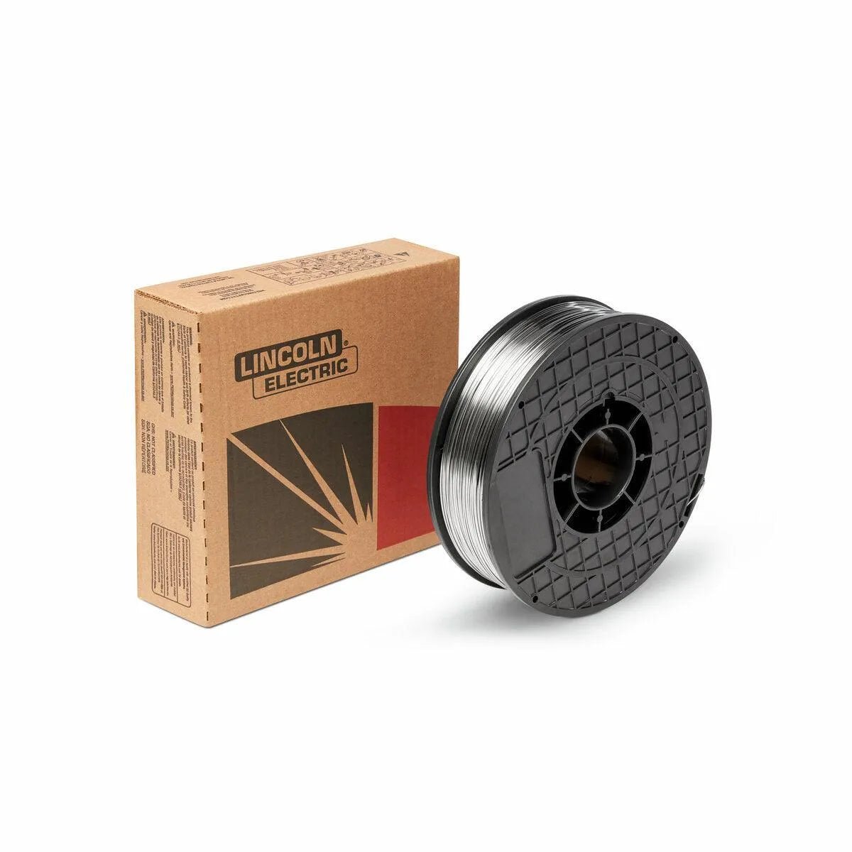 Lincoln ED037794 Lincore 57-G 0.045" welding wire spool and Lincoln Electric box—top wear-resistant GMAW-C tool at WeldingMart.