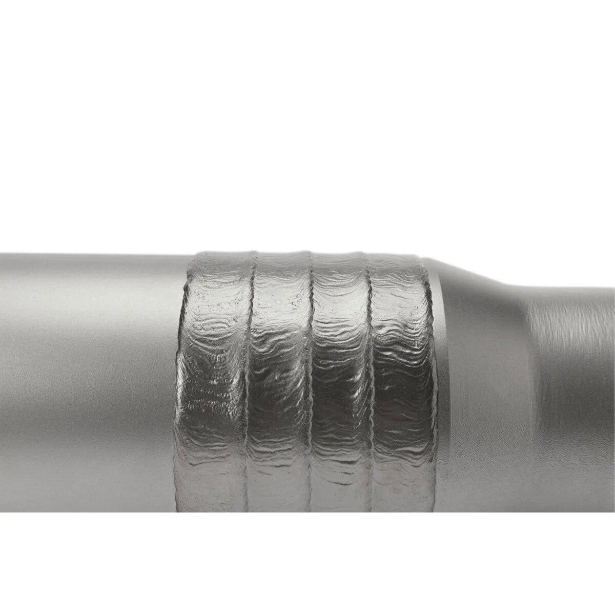 Close-up of expertly welded pipe beads with Lincoln ED037920 Guardian CF Hardbanding Wire, ideal for wear protection—WeldingMart.