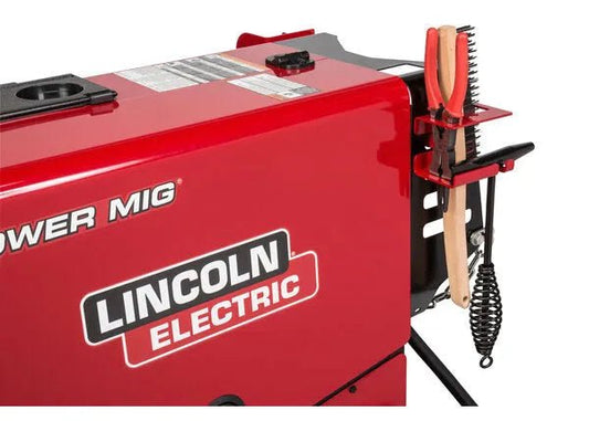 Lincoln Electric POWER MIG 260 MIG Welder with tool holder, wire brush, coiled cord, for MIG/Flux-Cored welding at WeldingMart.