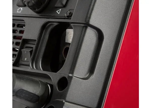 Close-up of Lincoln Electric Power Mig 210 MP welder panel and controls, WeldingMart welding equipment and multi-process welder tools.