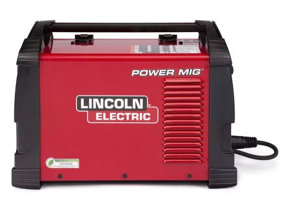 Lincoln Electric Power Mig 210 MP Multi-Process Welder U3963-1, red, with black handles, pro welding tool, white background.