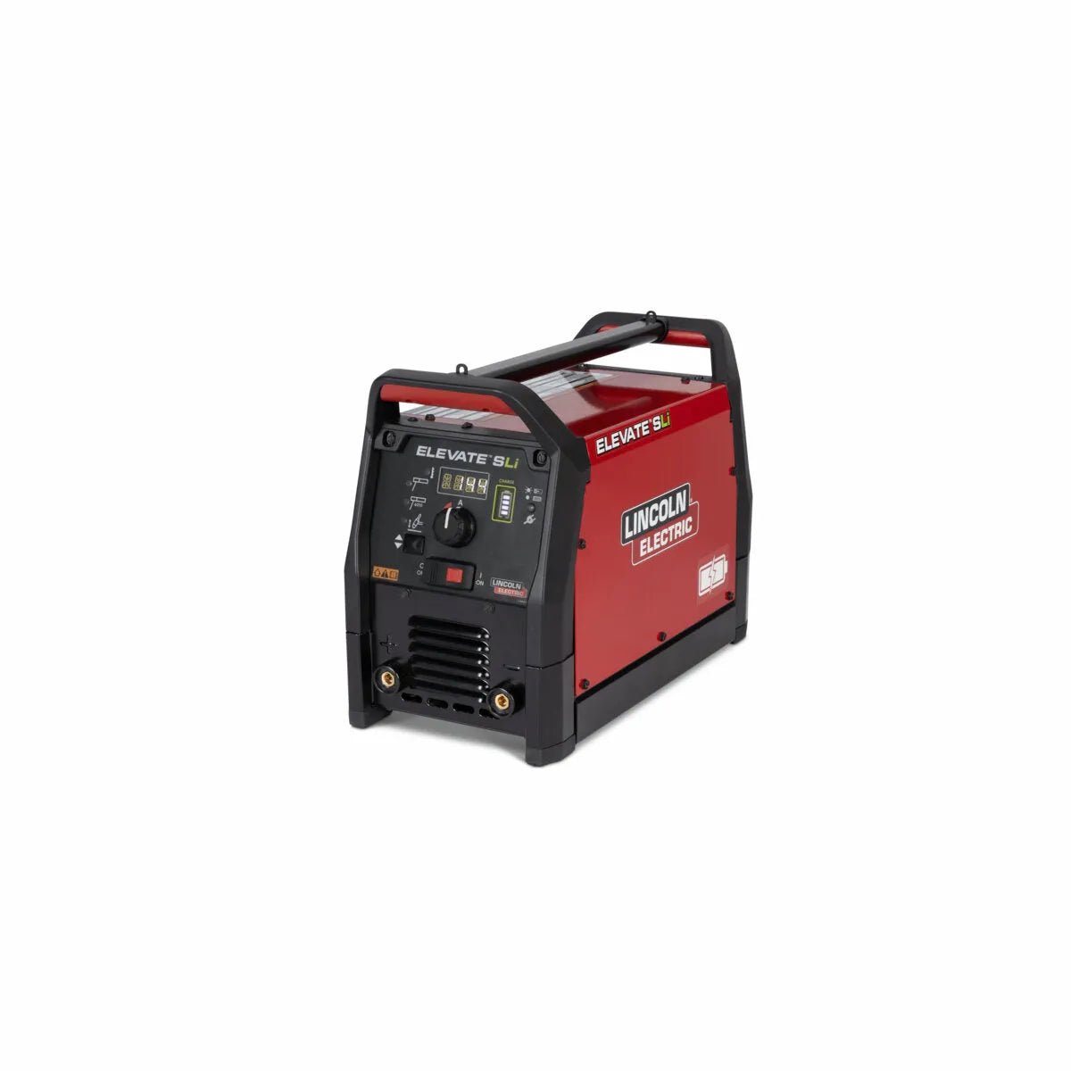 Lincoln Elevate SLi Battery TIG Welder with digital display, carry handle, rolling case, control knobs—K5624-1 welding equipment.