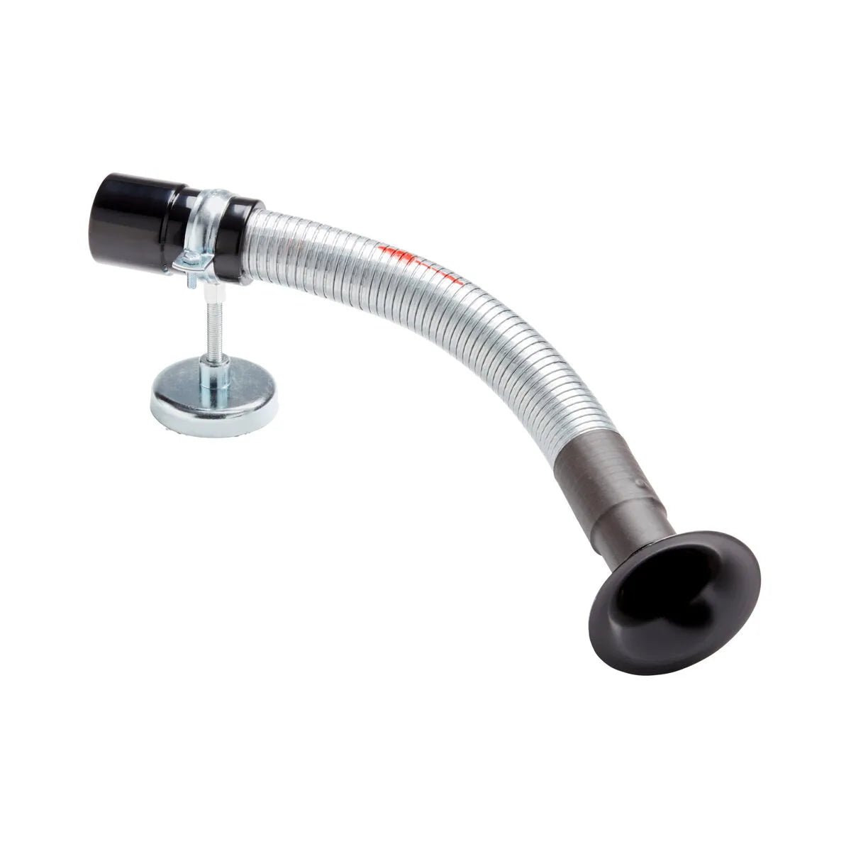 Lincoln EN 20 Extraction Nozzle K2389-5 for welding fume extraction, with flexible hose and clamp—essential workshop accessory.