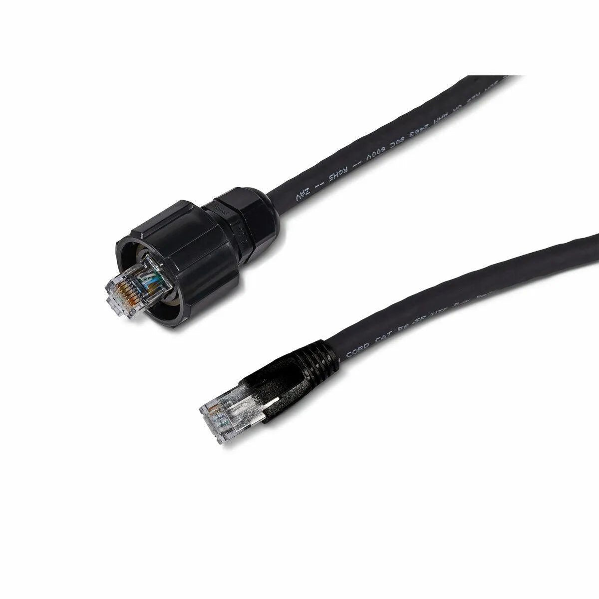 Lincoln 125' Ethernet Patch Cable K4907-125 with RJ45 and bayonet connectors–ideal welding accessory for rugged jobsite use.