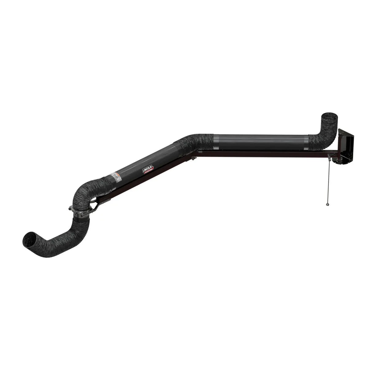 Lincoln Extension Crane Bracket 14 ft K1671-2 welding exhaust arm with flexible joints and pull cord for safe fume extraction.