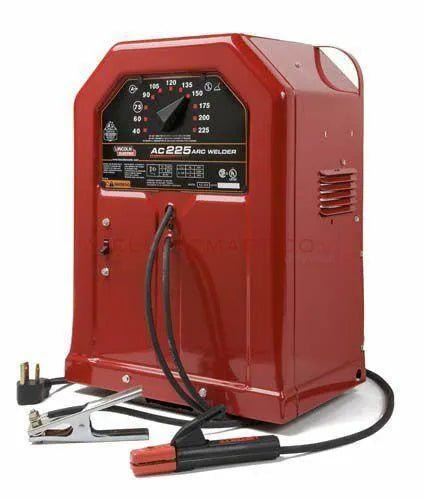 Lincoln Factory Demo AC-225 Stick Welder U1170 with cables and dial, quality welding equipment from WeldingMart on white background.