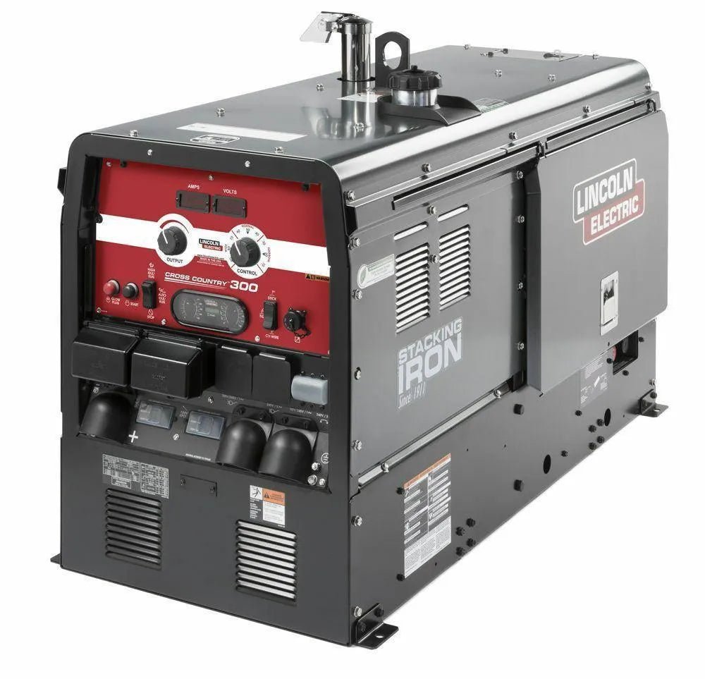 Lincoln Cross Country 300 (Kubota) Engine Drive Welder U4166-1 with red control panel, ideal for pipeline welding and superior arcs.