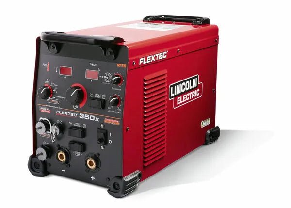 Lincoln Flextec 350X Power Connect U4273-1 red multi-process welder with CrossLinc tech, controls, ports at WeldingMart.