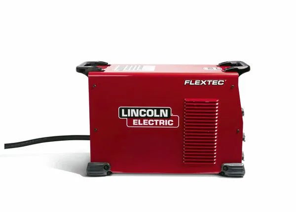 Lincoln Flextec 350X Power Connect U4273-1 welder in red, WeldingMart demo unit with black handles, vents, and power cord.