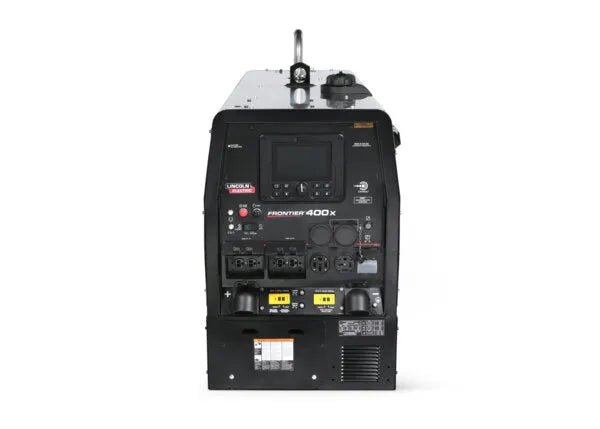 Lincoln Frontier 400X Engine-Driven Welder Kubota U3484-2 in black with control panel, gauges & outlets at WeldingMart.