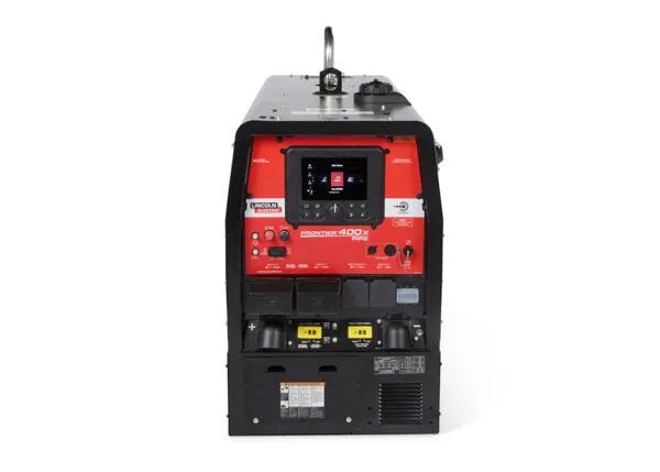 Lincoln Frontier 400X Pipe Engine-Driven Welder Kubota U3485-2, black/red welding equipment with controls, ideal for pipe welding.