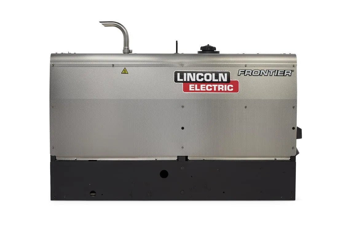 Lincoln Frontier 400X Pipe Perkins Engine-Driven Welder/Generator (U3485-1), silver/black, WeldingMart equipment front view.