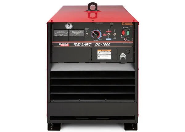 Lincoln Factory Demo Idealarc DC-1000 Subarc Welder U1386-3, industrial welding machine with control knobs, switches, gauges, vents.