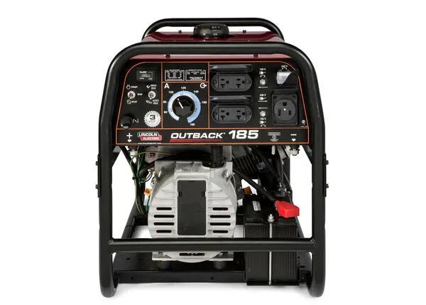 Lincoln Outback 185 Engine Driven Welder Kohler U2706-2, portable welding machine with controls, outlets, and rugged black frame.
