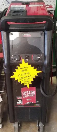 Used Lincoln Power MIG 360MP Multi-Process Welder U4467-1, 360 amps, control panel, for sale at WeldingMart with warranty.
