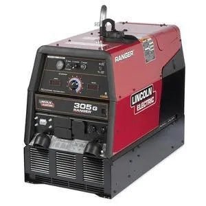Lincoln Ranger 305G Low Hour Factory Demo welder (U1726-5), red/black, portable, with controls—premium multi-process welding machine.