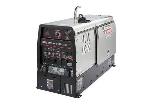Lincoln Vantage 322 engine-driven welder/generator Kubota U2409-5, silver/black, multi-process, low-hour demo from WeldingMart.
