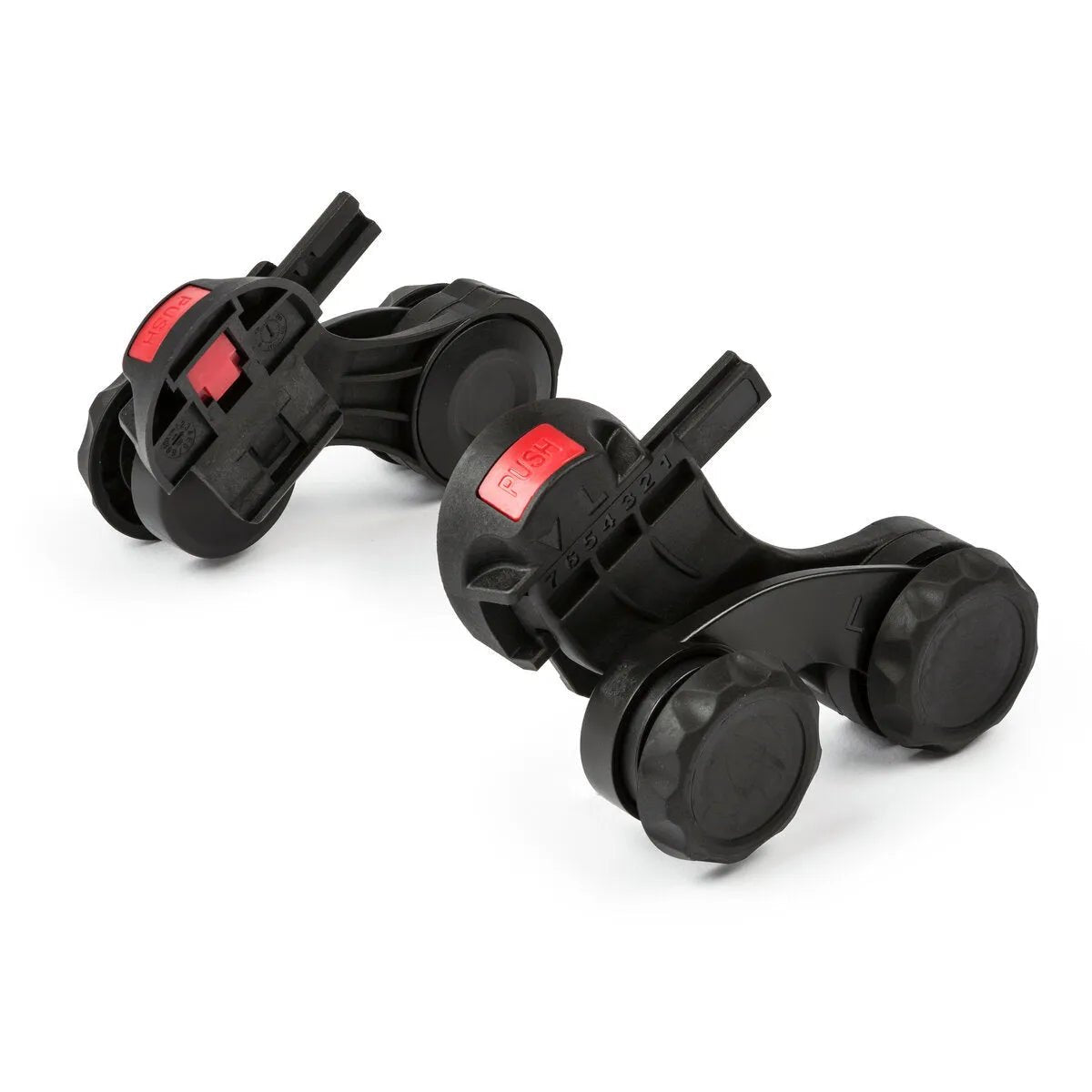 Lincoln FGS 3250D Slotted Hard Hat Adapters KP3707-1 for welding helmets, black with red buttons, secure fit, WeldingMart accessories.