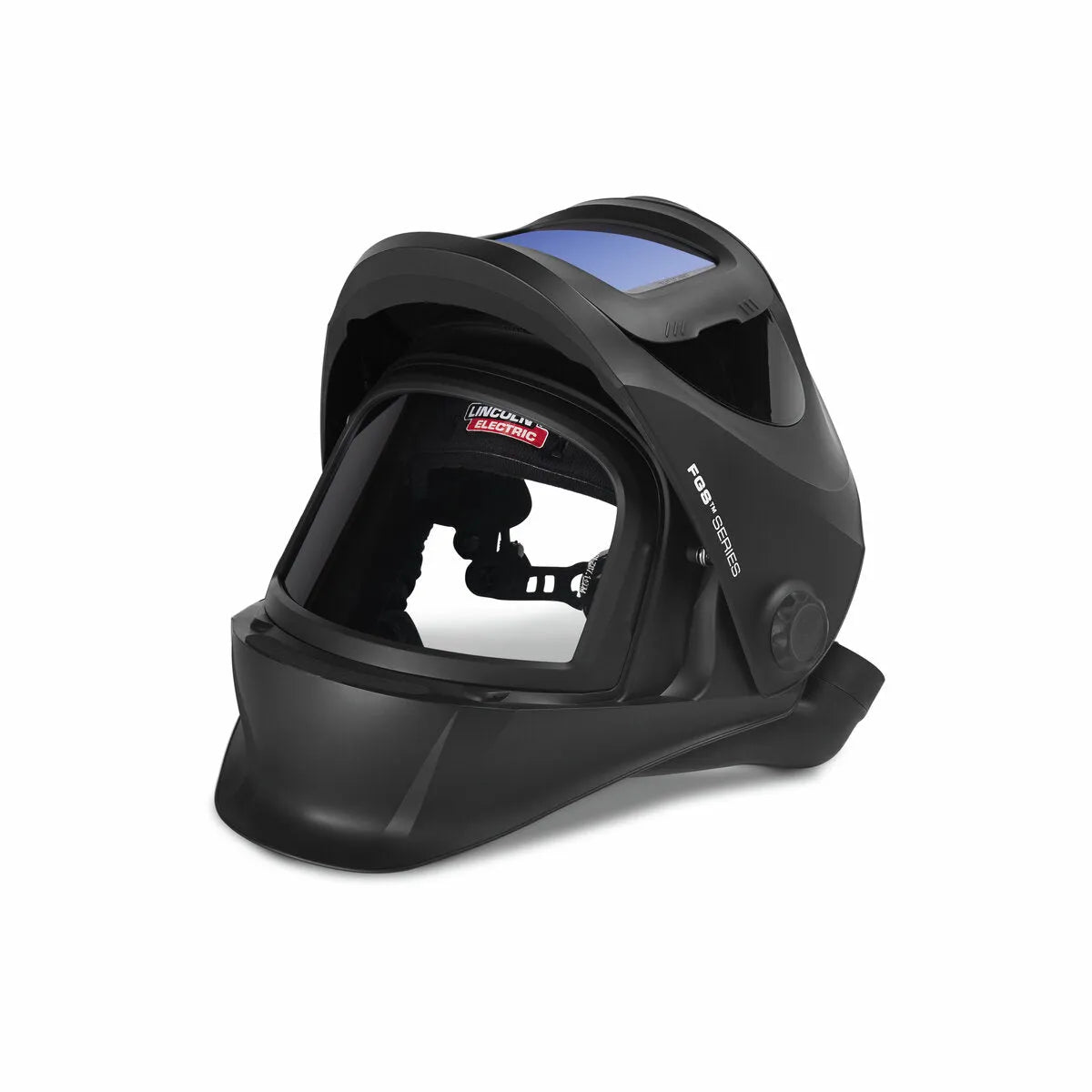 Lincoln FGS PAPR Welding Helmet KP4474-1, black, 4C Lens Technology, clear face shield, top choice protective welding gear.