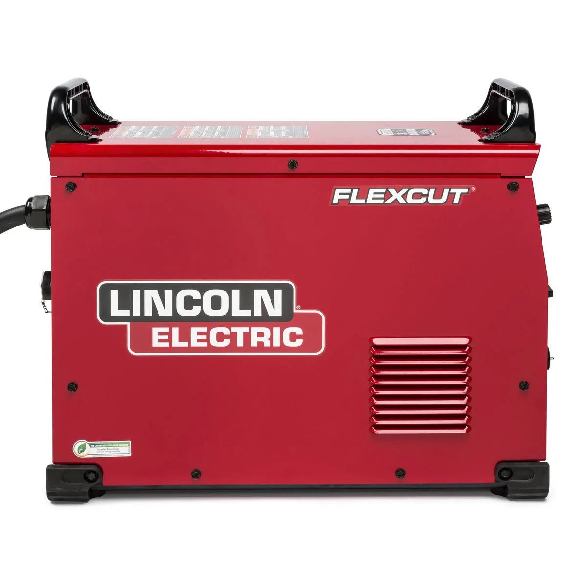 Lincoln FlexCut 125 Plasma Cutter K4811-1 with red body, black base, and white branding—professional welding tool from WeldingMart.