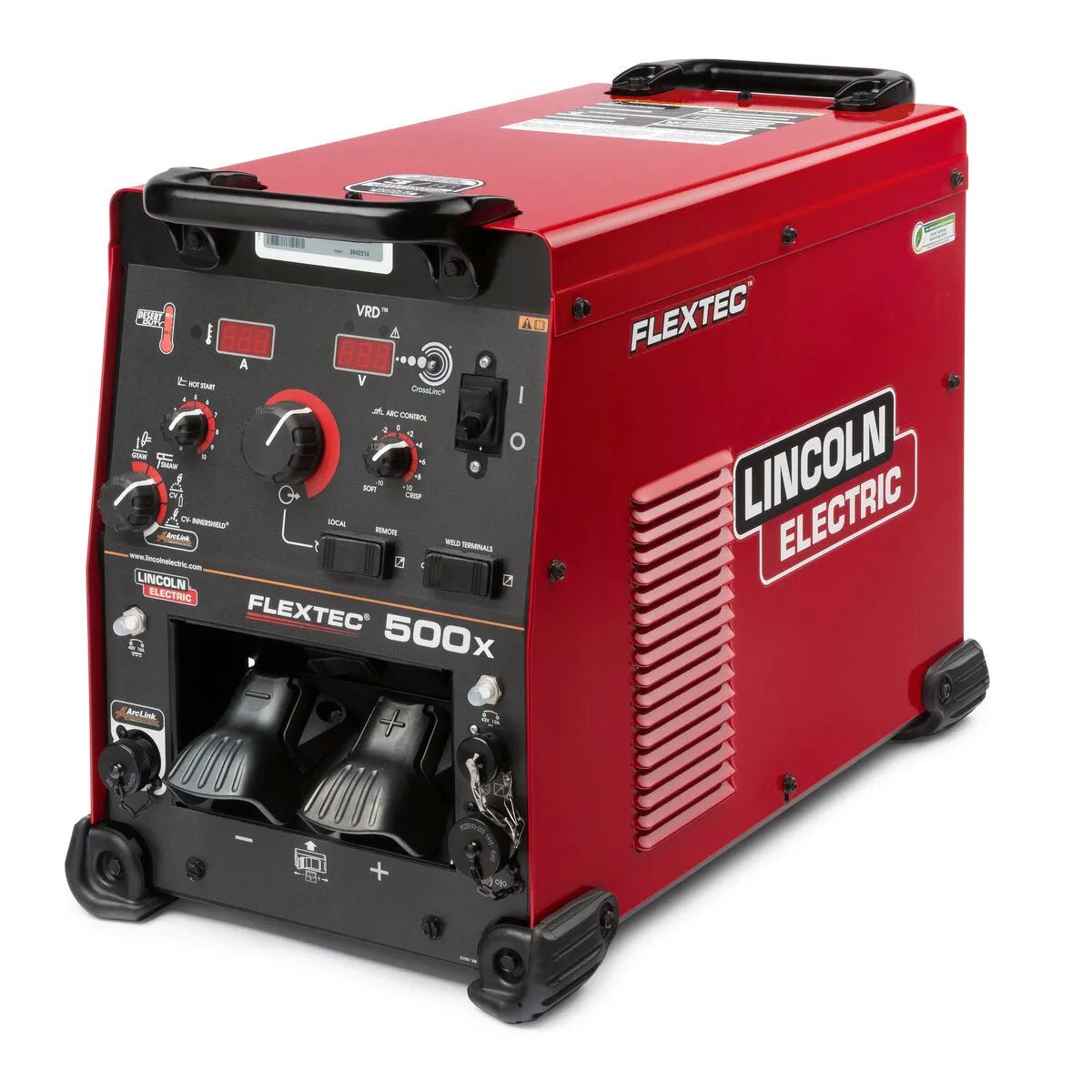 Lincoln Flextec 500X Multi-Process Welder K3607-1 with digital displays, control knobs, ports—top industrial welding equipment.