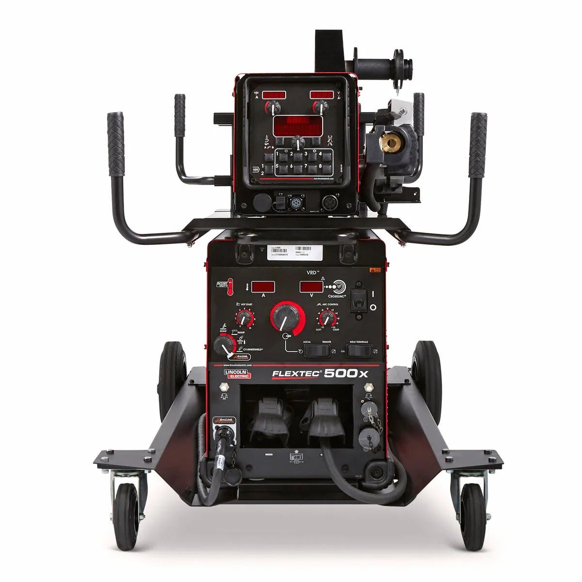 Lincoln Flextec 500X/Power Feed 84 Ready-Pak K3608-3 welding machine with controls, knobs, handles, and connection ports.