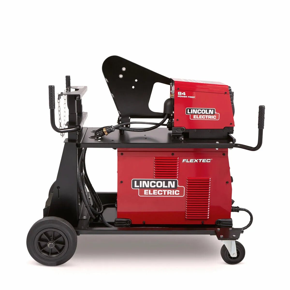 Lincoln Flextec 500X/Power Feed 84 Ready-Pak K3608-3 welding machine with cart, cables, wire feeder—WeldingMart equipment.